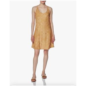 Prana Opal Mustard Yellow Racerback‎ Summer Dress Casual A-Line Mini Sundress